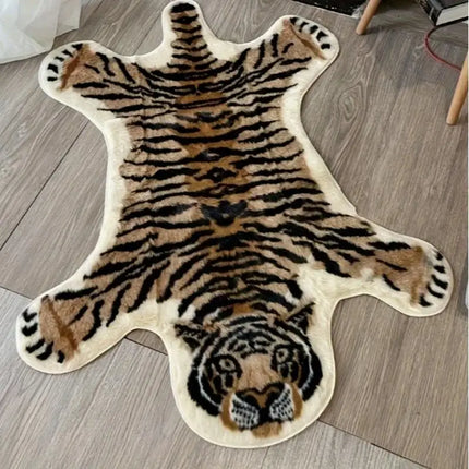 VIKAMA Deer Skin Pattern Carpet Nordic Light Luxury Living Room Decorative Carpet Bedroom Bedside Carpet Animal Carpet