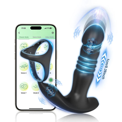 2 In 1 Cock Ring Anal Plug Vibrator Gay Butt Plug Penetration Anal Vibration Masturbation Tools Dildo Anal Masturbator Adult Toy