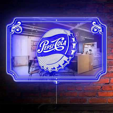 Pepsi Cola RGB LED Neon Sign with Elegant Mirror Backing