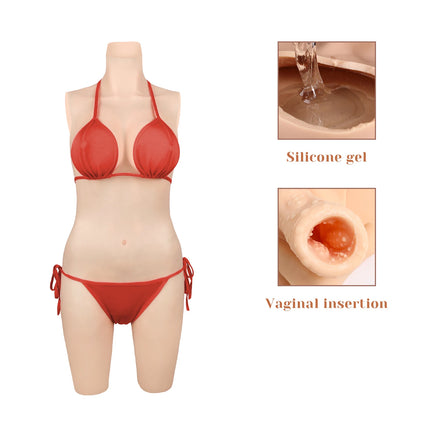 CYOMI Silicone Bodysuit Fake Vagina Breast Forms 3-Point D Cup Boobs Tits For Drag Queen Crossdresser Transgender Shemale 2TH