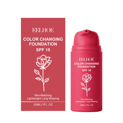 EELHOE Color Changing Foundation Mature Skin Brightening Spf 15 Hydrating High Coverage Base Makeup Concealer Liquid Foundation