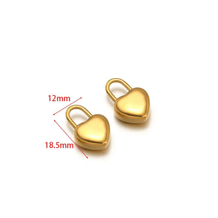5pcs Gold Plated Stainless Steel Heart Lock Pendants Key Series Love Charms DIY Jewelry Making Necklace Bracelet Fittings Bulk