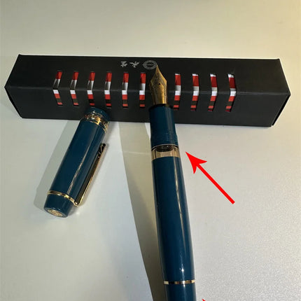 Wingsung/Junlai 630 Resin Fountain Pen NO.8 Iraurita Fine Nib Brief Piston Gold Clip Business Writing school Stationery Gifts