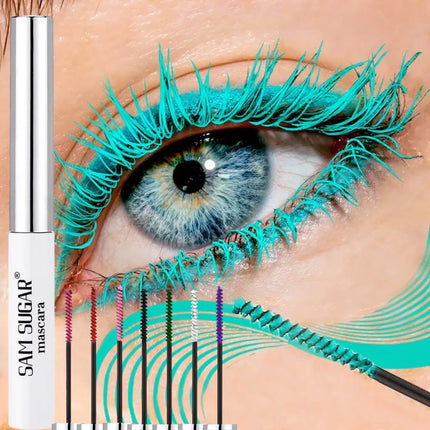 Silk Fiber Mascara Colorful Ultra-Fine Brush Lengthens Eyelashes Waterproof Lasting Fast Dry Green Pink Curling Mascara Makeup