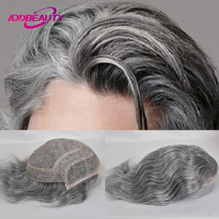 Bleached Knots Men Toupee Lace Front Hair Prosthesis Man Lace PU Base Indian Human Hair Wigs Natural Hair Replacement Hairline