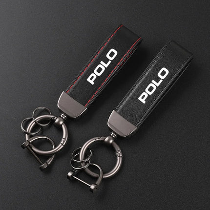 Deluxe Leather Car Keychain Keyring Lanyard Gift Keychain for VW POLO