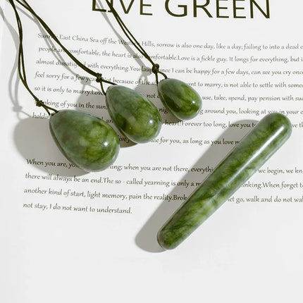 Green Phoenix Jade Yoni Egg Set Natural Jade Eggs Women Kegel Exerciser Vaginal Muscles Tightening Ball Yoni Wand Jade Massager