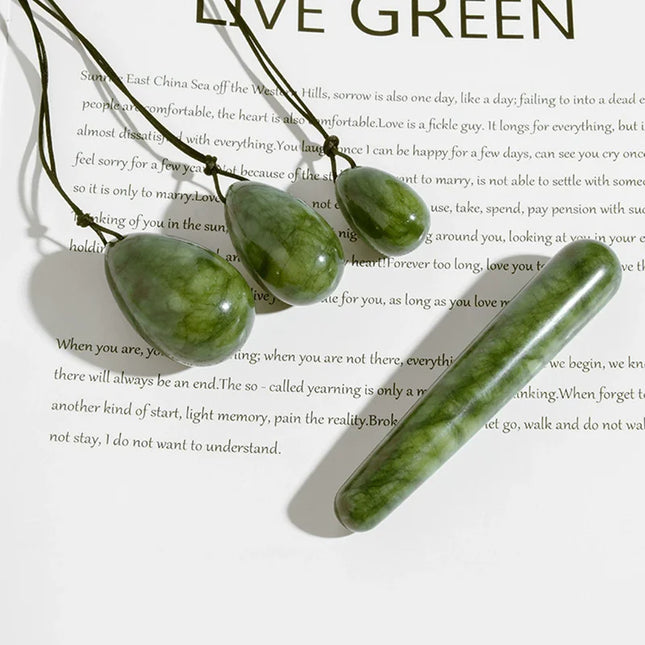 Green Phoenix Jade Yoni Egg Set Natural Jade Eggs Women Kegel Exerciser Vaginal Muscles Tightening Ball Yoni Wand Jade Massager