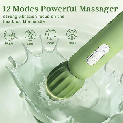 Cactus Vibrator Wand for Women, 12 Vibration G Spot Clitoral Massager, Silicone Rechargeable Couples Toy