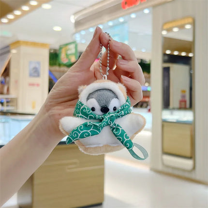 Cartoon Tourist Hat Penguin Keychain Cute Penguin Plush Key Ring For Girls Gifts Creative School Bag Keychain