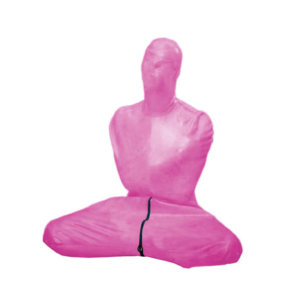 Unisex Fetish Shiny PVC Leather Bodysuit, Mummy Costumes, Sleeping Bag, Sexy Catsuit, Fron Zipper with Crotch, Halloween Cosplay