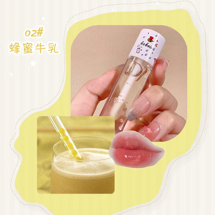 Bee Lip Oil Water-shine Glass Transparent Lip Honey Dry Repair Lip Care toot Lip Moisturizing Lip Oil