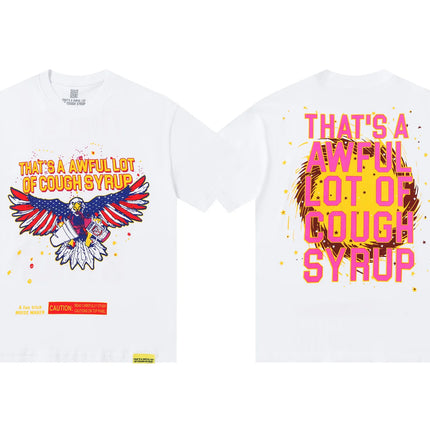 That's A Awful Lot of Cough Syrup Short Sleeve American Street Pop Hip-hop Cartoon Pattern Print Tops COUGH SYRUP T-shirt