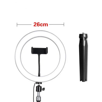Christma Gift 10 Inch Dimmable LED Selfie Ring Light with Stand Tripod Lamp Photography Ringlight Phone
