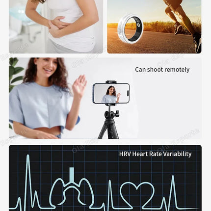 Diamond Fashion Women Smart Ring With Box IP68 Waterproof Lady ring Heart Rate Health Monitor Sports Pedometer Fitness Rings New