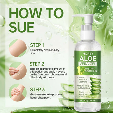 Natural Aloe Soothing Gel Instant Cooling After Sun Care Moisturizer Lightweight Non-Greasy Body Lotion for Dry Irritated Skin