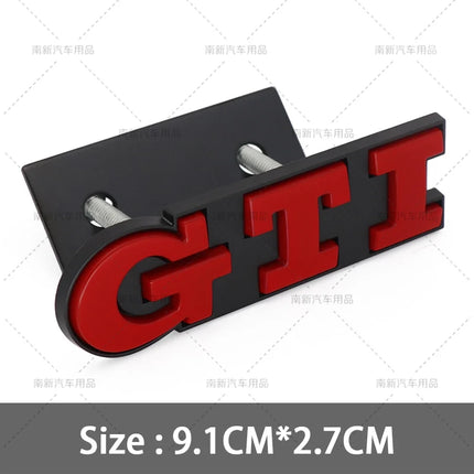 3D Metal GTI Grill Emblem Car Front Hood Stickers For VW Volkswagen Sagitar Magotan Polo Santana Lavida Gran Lavida Lamando Golf