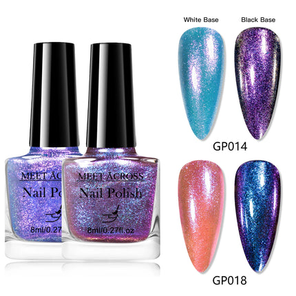 2pcs Chameleon Nail Polish Kit 8ml Natural Dry Saving Time Long Lasting Glitter Nail Art Polish For Manicure DIY Nail Supplies