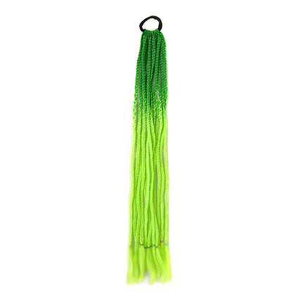 Braided Ponytail Extension Synthetic Colorful Hair Extension For Women 24inch Rainbow Hair Braids Extensions