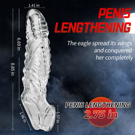 Wireless Vibrating Condoms Enlargement Delay For Men Reusable Dildo Vibrator Penis Ring Sleeve Adult Sex Toy Sex Product 2024