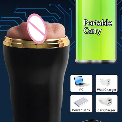 Mens Automatic Masturbation Cup 3D Realistic Vaginal Penis Pump Trainer Pocket Pussy Blowjob Dicks Stimulator Adult Men Sex Toys
