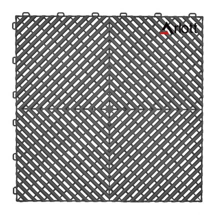 Automotive Modular Floor Plastic Interlocking Garage Floor Tiles Click Locked Hollow Drainage Car Wash Mat,40x40CM