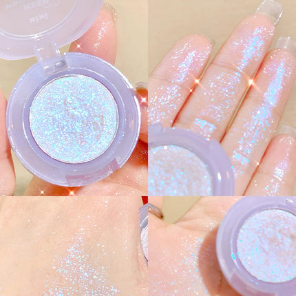 Diamond Highlighter Palette Gorgeous Glitter Eyeshadow Glossy Shiny Silkworm Shadow Shimmer Cowherd Weaver Girl Eyes Makeup