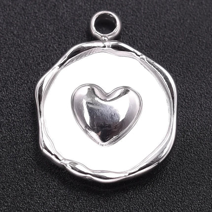 Breloque Metal Love Stainless Steel Flower Pendants For Jewelry Making Earrings Bracelets Headwear DIY Heart Charms Accessories