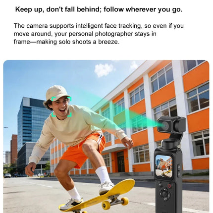 4K Ultra HD Action Camera 330° Face Tracking Gimbal Stabilizer 1.72 Inch Touch Screen 64MP Pocket Digital Camera WiFi Sports Cam