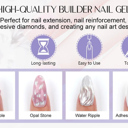 Saviland 100g Builder Nail Gel White Nude Pink Nail Extension Gel Multifunctional Nails Art Gel Polish Soak Off UV for Salon DIY