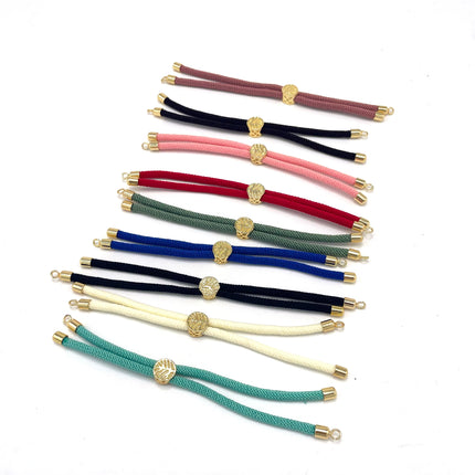 10Pcs Nylon Cords Twisted Braided Adjustable With Brass Findings DIY Jewelry Slider Bracelet Making Accessories Wholesale