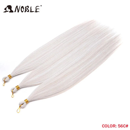 Noble Hair Ariel Straight Pony Hair Bundles Crochet Braids Hair Synthetic Braiding Hair Ombre Brown Soft Crochet Hair Extensions