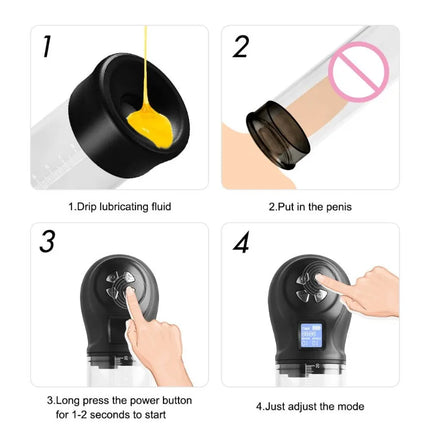 Male Electri Penis Pump Vacuum Pump for Men Automatic Penis Expander Enhancer Masturbator Penile Trainer Adult Sex Toys for Male