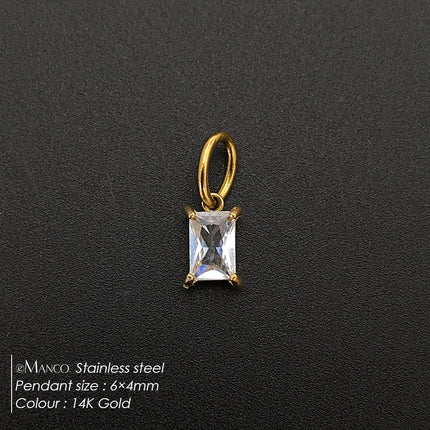 eManco 14K Gold Plated Stainless Steel  Inlaid With Zircon Pendant  Charm  Diy Jewelry Accessories Earring Making Supplies