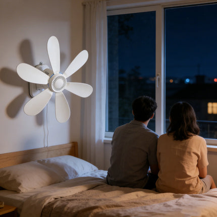 16.5-Inch Wall Mount Fan with Remote and Timer Small 5V USB Fan with Powerful 4 Speeds Quiet Corner Fans for Bedroom Kitchens