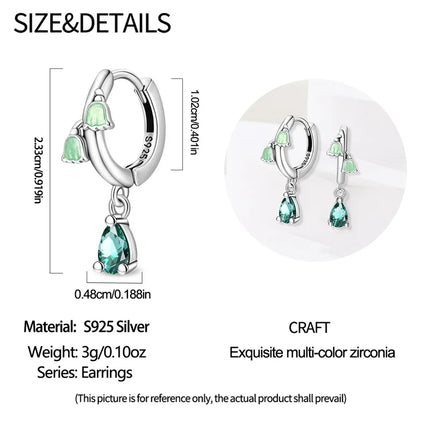 New in 925 Sterling Silver Lucky Clover Earrings for Women Girl Green Leaf Ear Studs Fine Jewelry Fashion Luxury Anniversary