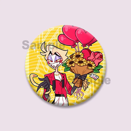 Lucifer Alastor Duckies Soft Button Pins DIY Round Snap-in Brooches Backpack Shirt Accessories  Customize Cartoon Cosplay Badge