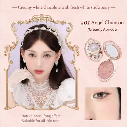 Flower Knows Bunny Garden Collection Embossed Blush Palette Long Lasting Waterproof Face Blusher Powder Matte Finish