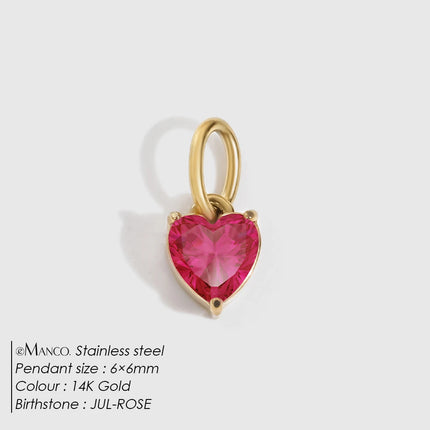 eManco 6MM Colorful Birthstone Pendant DIY Stainless Steel Women's Accessories Niche Design Luxury Rhinestone Charms Wholesale