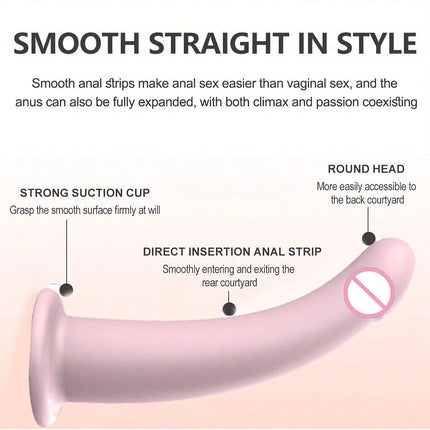 Silicone Anus plug with Strong Suction Cup, Smooth Curve Prostate Massager for Men, Flexible G-Spot & Sphincter Stimulator Toy
