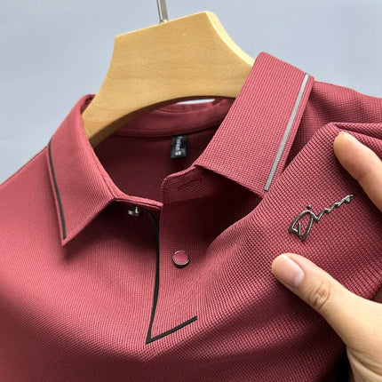 High-end luxury brand fashion hot diamond short sleeve Advanced printed POLO shirt summer new Korean version men's lapel T-shirt