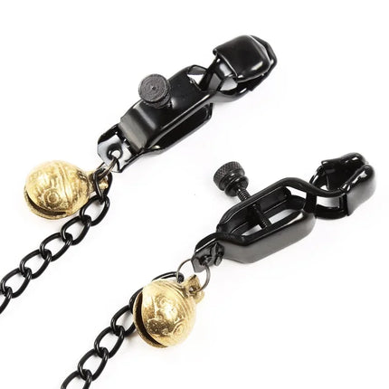 Nipple Clamp with Thick Chain Adjustable Metal Nipple Clip Non-piercing Breast Clip Adult Sex Toys for Women and Couple Pleasure