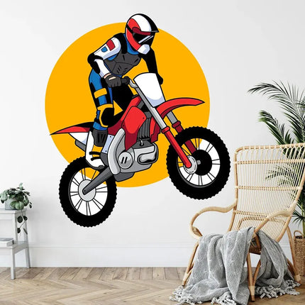 Motocross Dirt Bike Wall Decal Boys Bedroom Playroom Home Decoration Motorbike Extreme Sport Art Window Sticker Mural