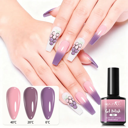 Thermal Gel Nail Polish Thermal Color Changing Gel Polish - Pink Purple Soak Off UV LED Nail Art DIY Temperature Sensitive