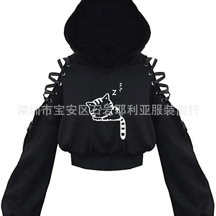 2021 Amazon European New Style Cute Cat Y-Back Sweatshirt Crew Neck China Made Other Patterned Hooded Sweatshirt For All Seasons