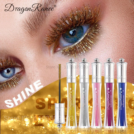 Shiny Diamond Colorful Mascara Blue Glitter Sparkling Waterproof Mascara Beauty Eyelashes Extension Quick Dry Shimmer Eye Makeup