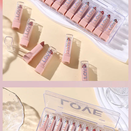 10 PCS Matte Lipstick Kit lip gloss Korean cosmetics LIp gloss Long Lasting Makeup for women Lip pencil cheap make up Beauty