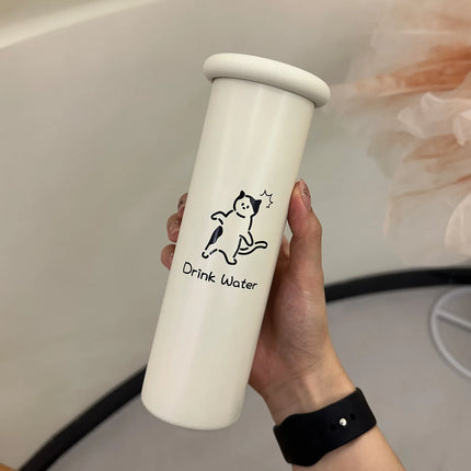 316 Stainless Steel Insulated Cup Cute Mushroom Lid Slim Portable Mug with Adorable Prints Wide Mouth Water Coffee Cup