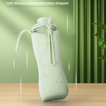Food-grade silicone foldable water cup, large capacity, portable for outdoor travel & sports, heat-resistant, creative collapsib