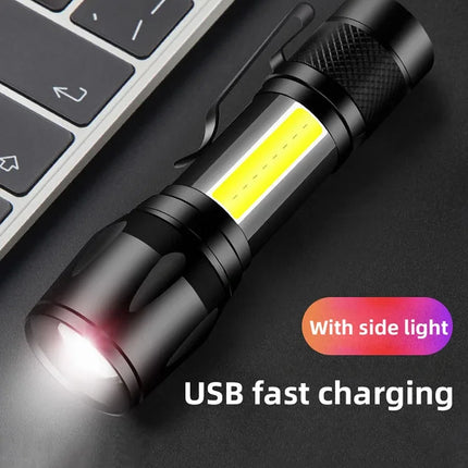 Portable USB Rechargeable Mini UV Flashlight Zoomable Ultraviolet Torch 365nm Pet Detector Violet Waterproof Outdoor Flashlights